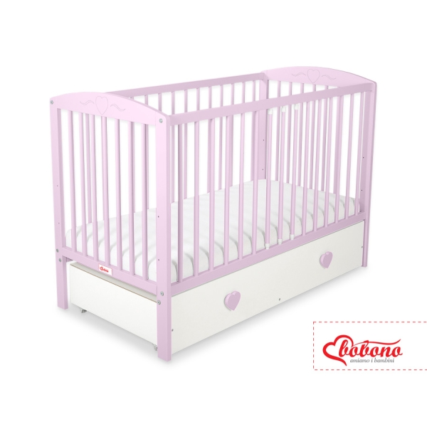 Baby tremmeseng med Skuffe 120x60cm Hjerter  MAXI