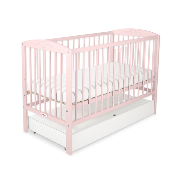 Baby tremmeseng med Skuffe 120x60cm Hjerter  STANDARD