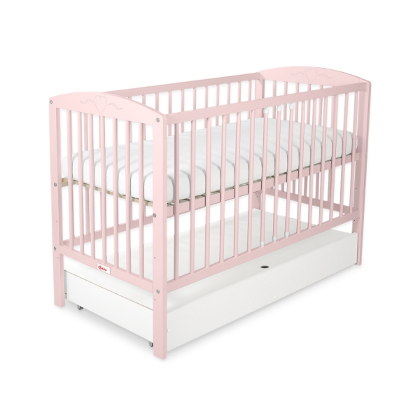 Baby tremmeseng med Skuffe 120x60cm Hjerter  STANDARD