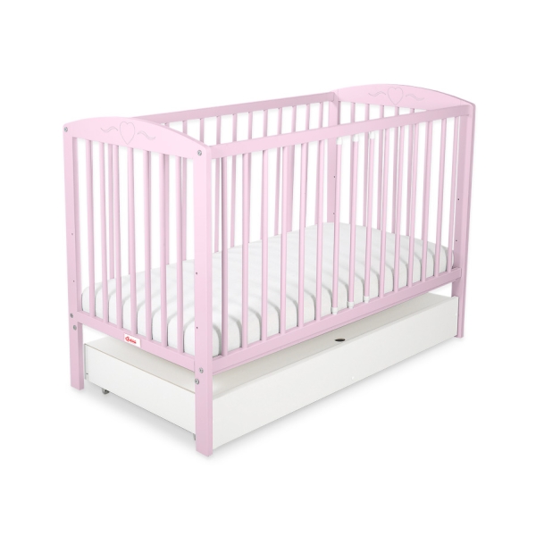 Baby tremmeseng med Skuffe 120x60cm Hjerter  STANDARD