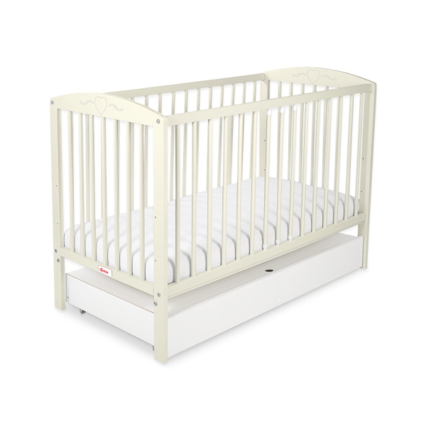 Baby tremmeseng med Skuffe 120x60cm Hjerter  STANDARD