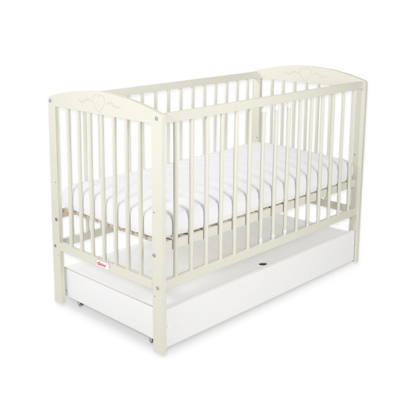 Baby tremmeseng med Skuffe 120x60cm Hjerter  STANDARD