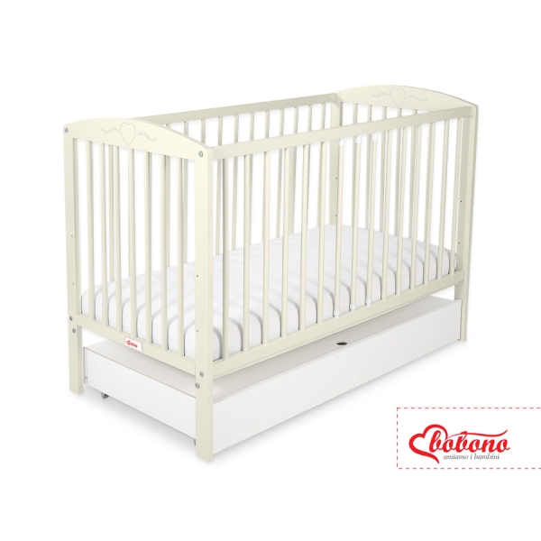 Baby tremmeseng med Skuffe 120x60cm Hjerter  STANDARD