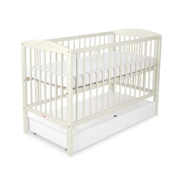 Baby tremmeseng med Skuffe 120x60cm Hjerter  STANDARD