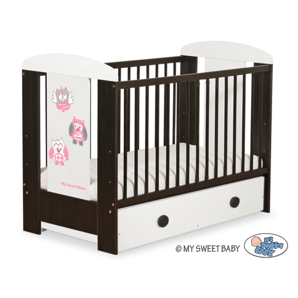 Baby tremmeseng med Skuffe 120x60cm Munter Ugler   MAXI