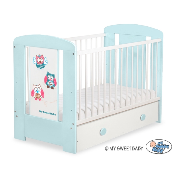 Baby tremmeseng med Skuffe 120x60cm Munter Ugler   MAXI