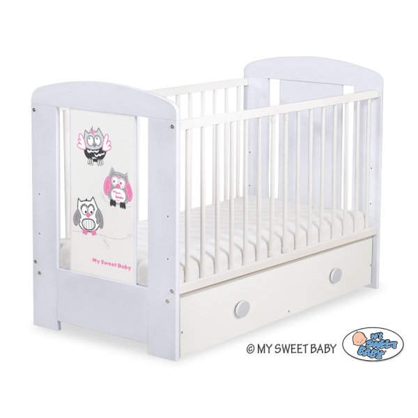 Baby tremmeseng med Skuffe 120x60cm Munter Ugler   MAXI