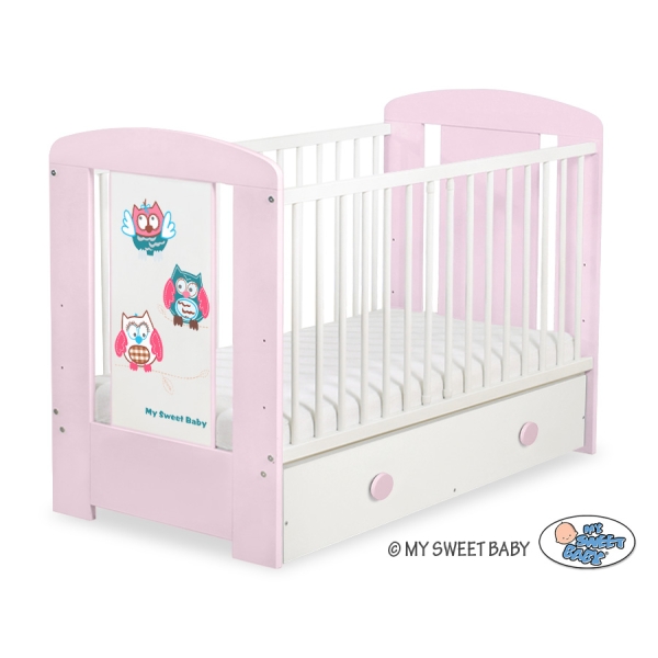 Baby tremmeseng med Skuffe 120x60cm Munter Ugler   MAXI