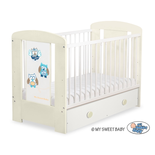 Baby tremmeseng med Skuffe 120x60cm Munter Ugler   MAXI