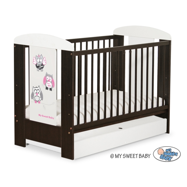 Baby tremmeseng med Skuffe 120x60cm Munter Ugler   STANDARD