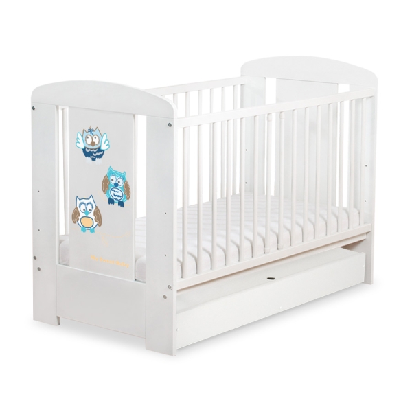 Baby tremmeseng med Skuffe 120x60cm Munter Ugler   STANDARD