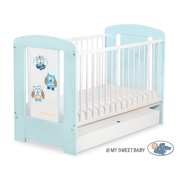 Baby tremmeseng med Skuffe 120x60cm Munter Ugler   STANDARD