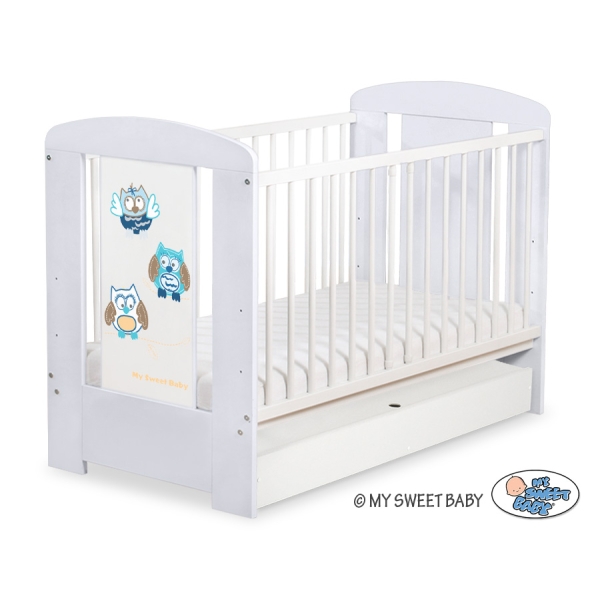 Baby tremmeseng med Skuffe 120x60cm Munter Ugler   STANDARD