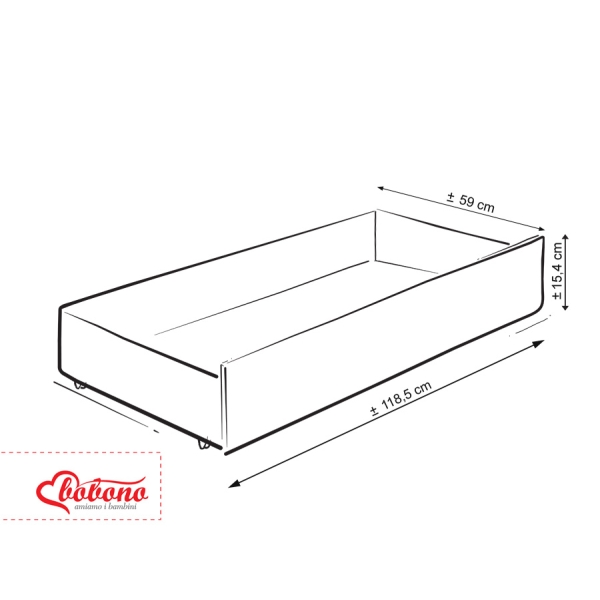 Baby tremmeseng med Skuffe 120x60cm Stjerner  STANDARD Stjerner