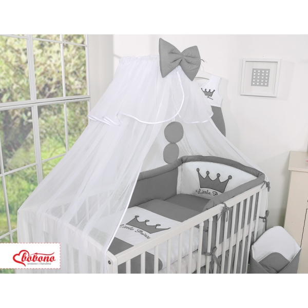 Baby tremmeseng myggenet lavet af tyl - Little Prince/Princess  Antracit Sifonki