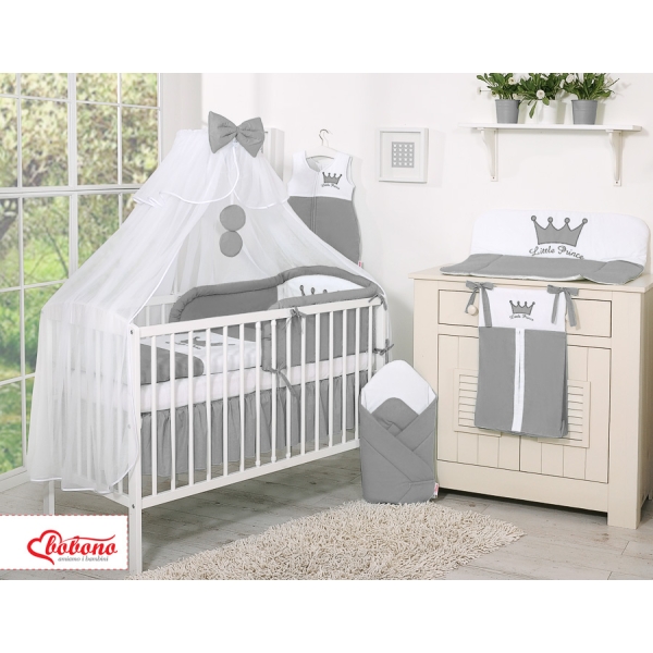 Baby tremmeseng myggenet lavet af tyl - Little Prince/Princess  Antracit Sifonki