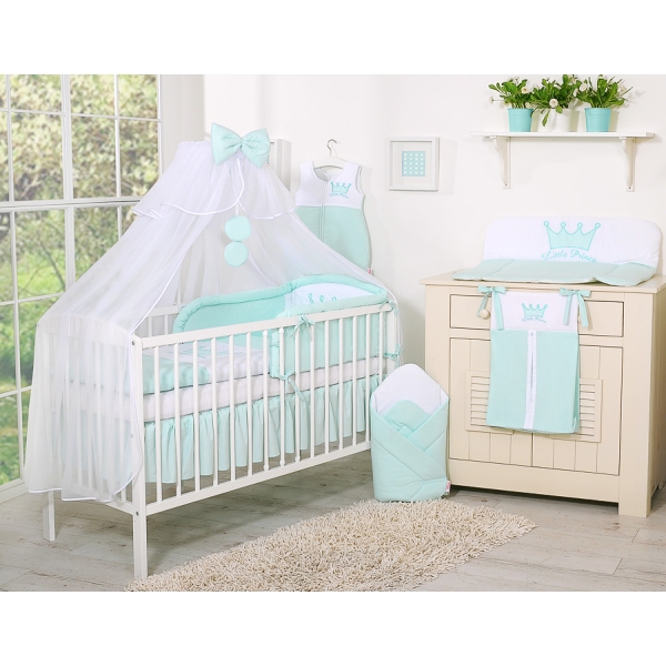 Baby tremmeseng myggenet lavet af tyl - Little Prince/Princess  Mint Sifonki