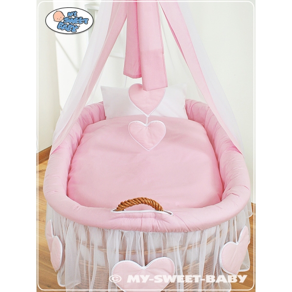 Babykurv med gardiner  Lyserød Pink Amelie