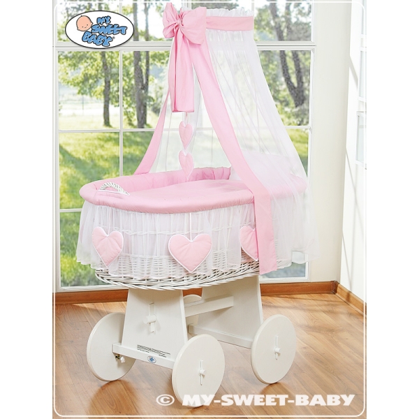 Babykurv med gardiner  Lyserød Pink Amelie