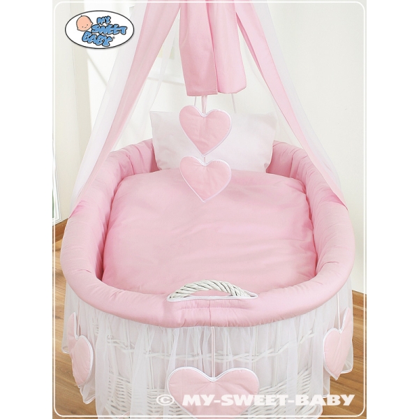 Babykurv med gardiner  Lyserød Pink Amelie