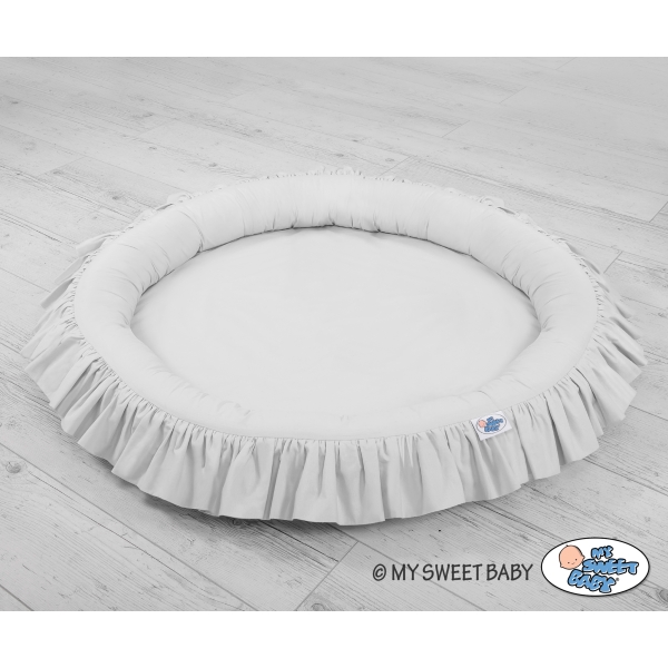 Babynest med flæser  Grå