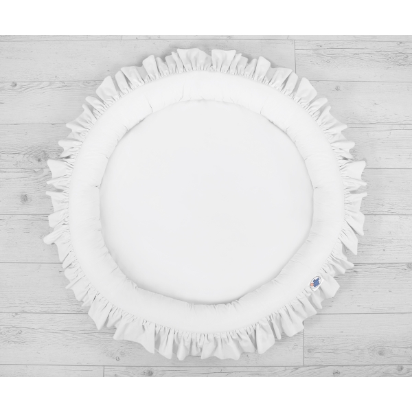 Sengehimmel Baby med Babynest med flæser Hvid