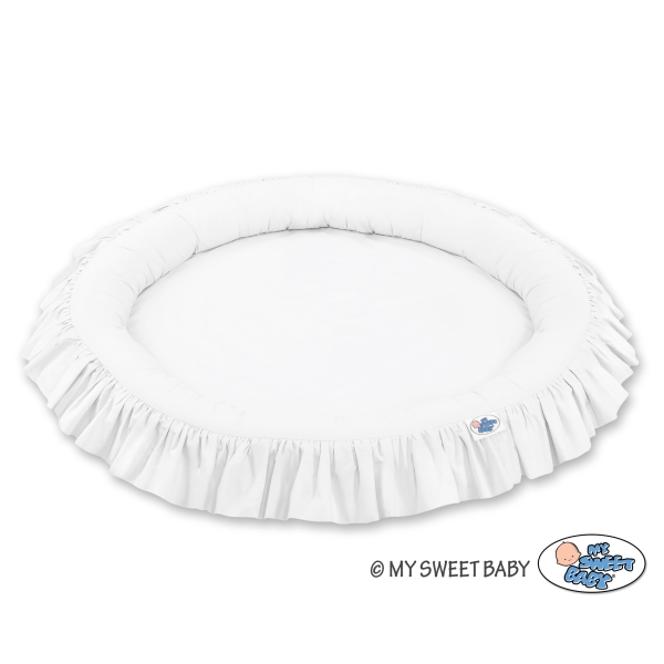 Sengehimmel Baby med Babynest med flæser Hvid