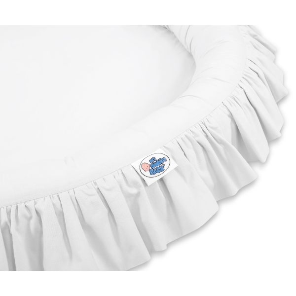 Sengehimmel Baby med Babynest med flæser Hvid