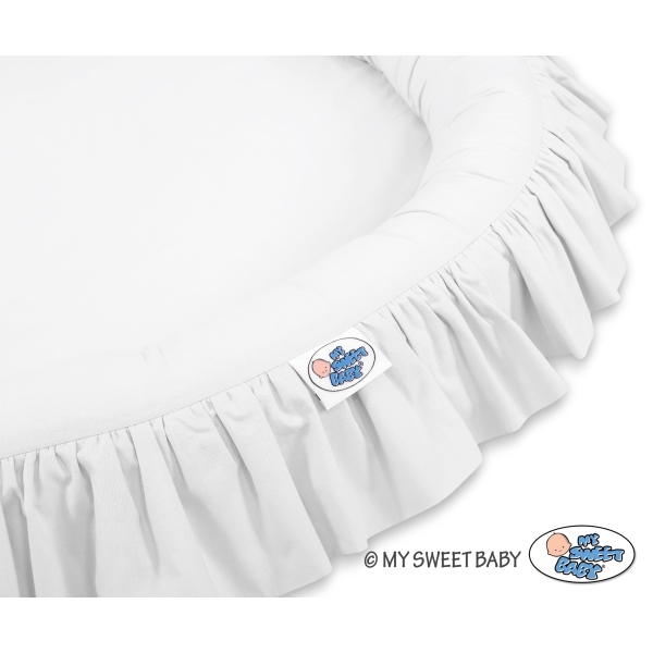 Sengehimmel Baby med Babynest med flæser Hvid