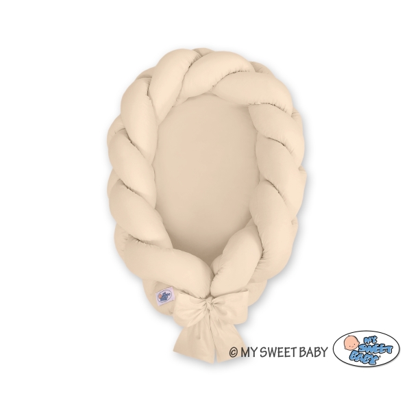 Babyrede med flettet kant - Sengerand  Beige
