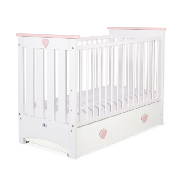 Babyseng LORENZO med Sfuffe  MAXI Hvid Pulverrosa