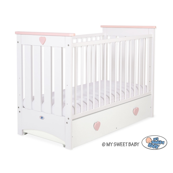 Babyseng LORENZO med Sfuffe  MAXI Hvid Pulverrosa