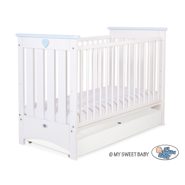 Babyseng LORENZO med Sfuffe  STANDARD Hvid Blå