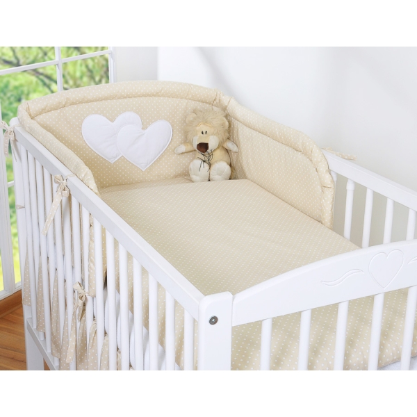 Babysengesæt  Beige Polkaprikker