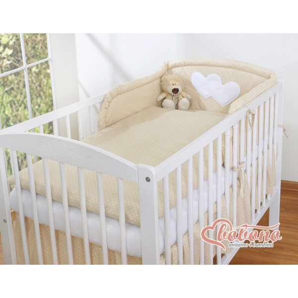 Babysengesæt  Beige Polkaprikker