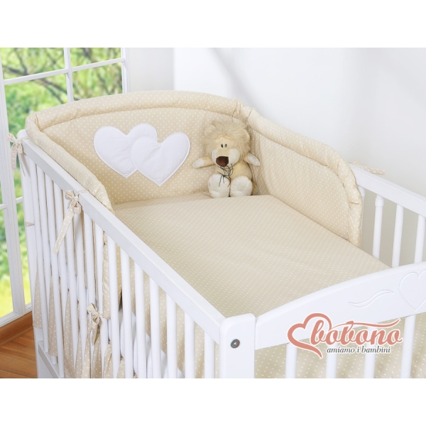 Babysengesæt  Beige Polkaprikker