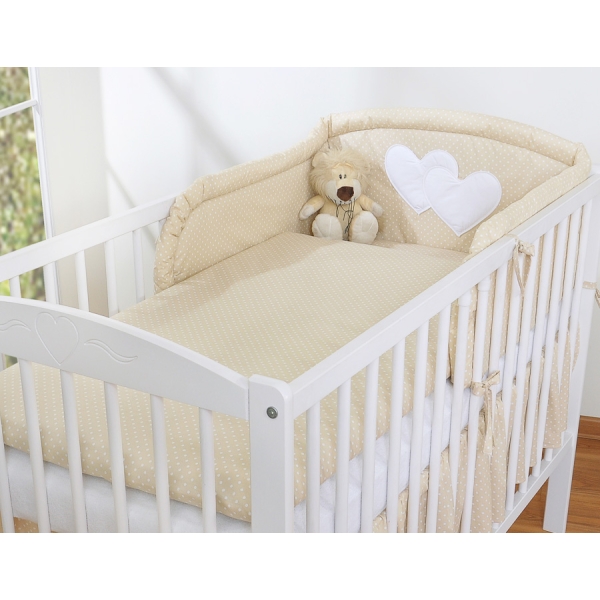 Babysengesæt  Beige Polkaprikker