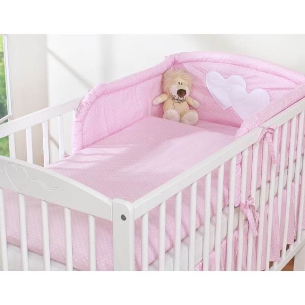 Babysengesæt  Lyserød Pink Polkaprikker