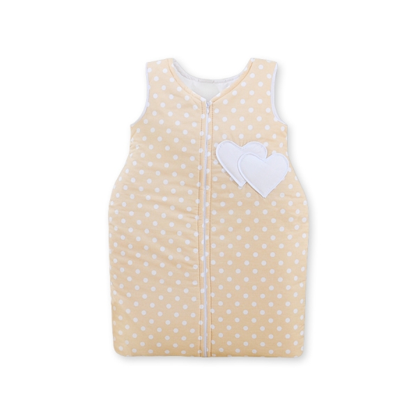 Babysovepose - Hanging hearts  Beige Polkaprikker