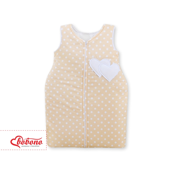 Babysovepose - Hanging hearts  Beige Polkaprikker