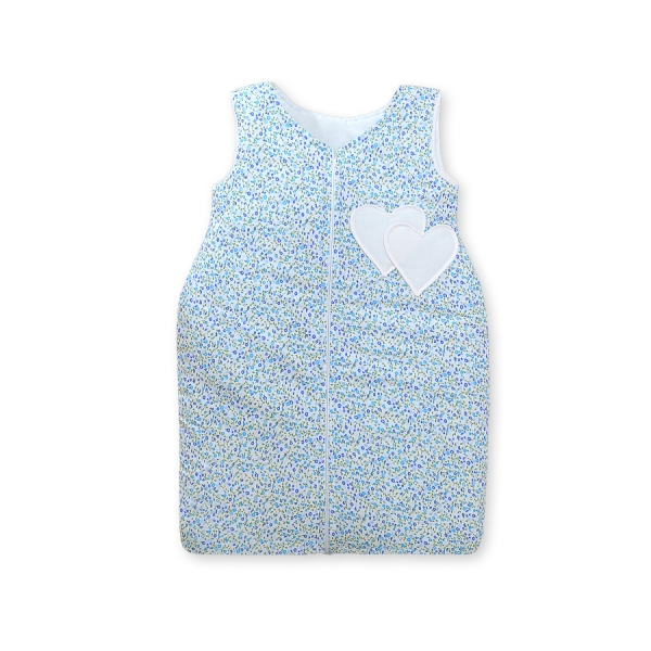 Babysovepose - Hanging hearts  Blå Blomstereng Blomster