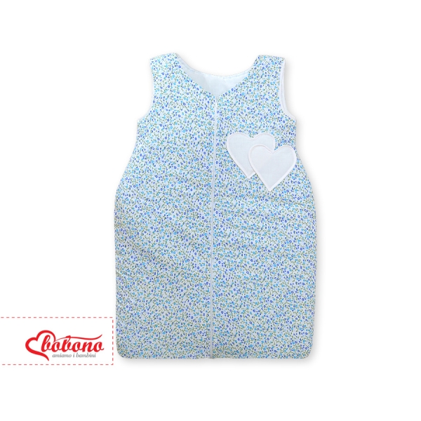 Babysovepose - Hanging hearts  Blå Blomstereng Blomster