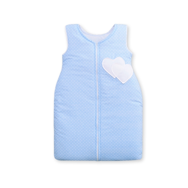 Babysovepose - Hanging hearts  Mint Blå Polkaprikker