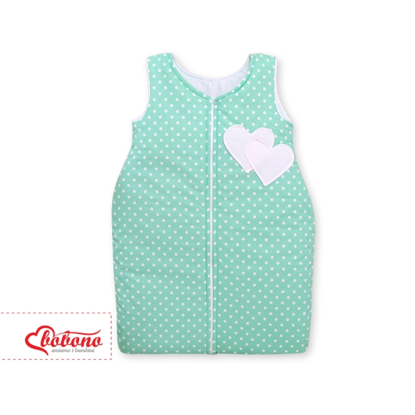Babysovepose - Hanging hearts  Mint Polkaprikker