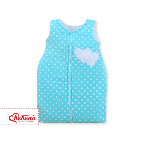 Babysovepose - Hanging hearts  Turkis Polkaprikker