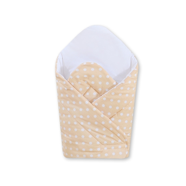Babysvøb med afstivere - Hanging Hearts  Beige Polkaprikker