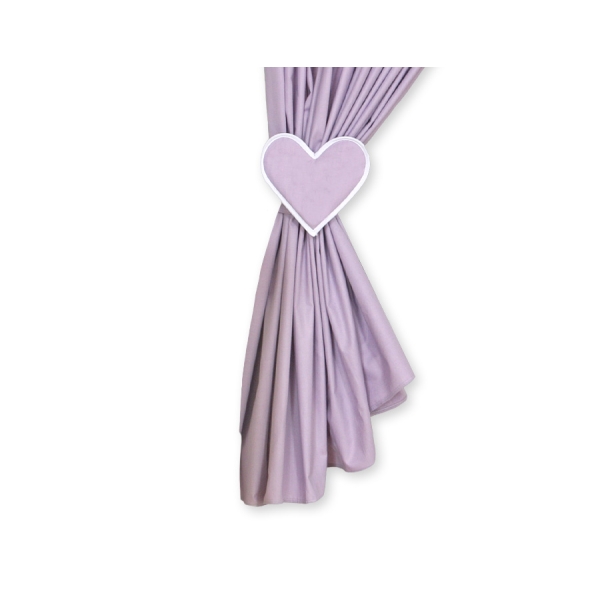 Babyværelse-gardiner - Hanging Hearts  Lilla