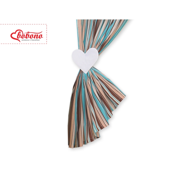 Babyværelse-gardiner - Hanging Hearts  Striber