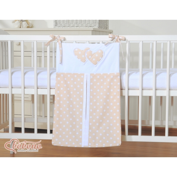 Blepose - Hanging Hearts  Beige Polkaprikker