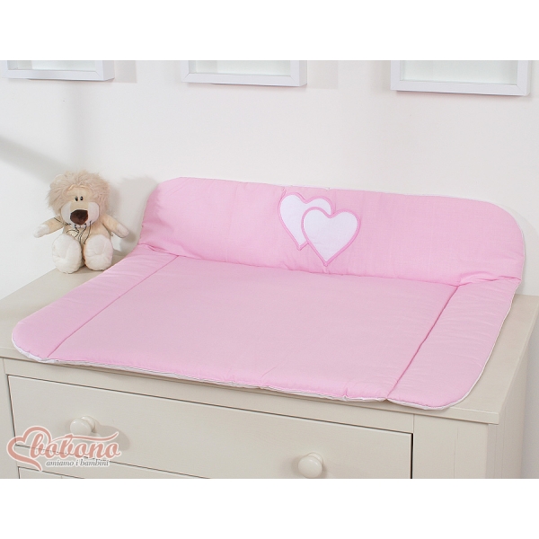 Blød baby skiftemåtte - Hanging Hearts  Lyserød Pink